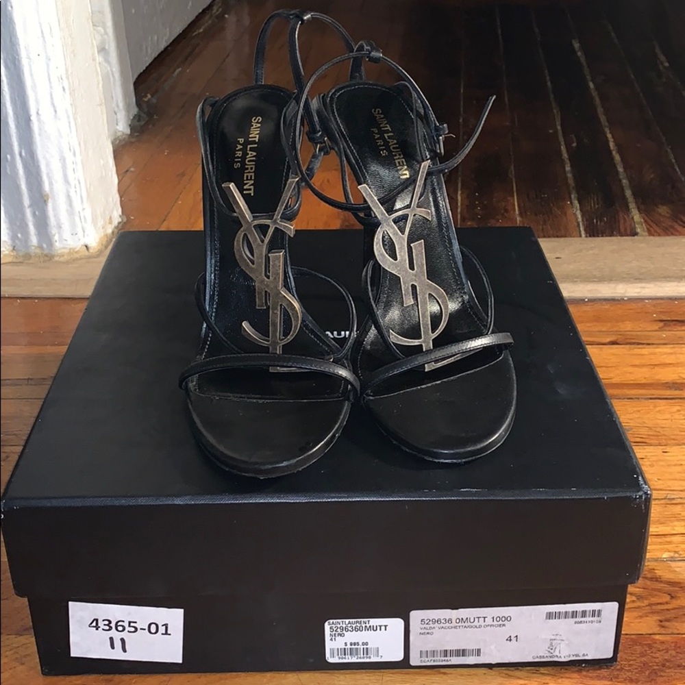 Saint Laurent Cassandra Leather Sandals